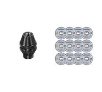 Dremel 4486 Mandrin Universel Autoserrant de 0,8mm à 3,2mm pour Outil Multifonction Rotatif & SC456B Lot de 12 Disques EZ SpeedClic à Tronçonner/Découper les Métaux 38mm avec Outils Rotatifs Dremel