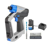 Dremel Blueprint 12V Perceuse-visseuse sans fil 3-en-1 avec détecteur de montants intégré, niveau laser et à bulle amovible, 9 embouts de vissage, 1 foret multi-matériaux