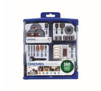 Dremel Kit d'accessoires pour outils rotatifs - 710-08 - 160 accessoires - Technologie EZ Lock - Tige 1/8" - Embouts de coupe, roue de polissage et composé, disque de ponçage et tambour, sculpture, affûtage et gravure