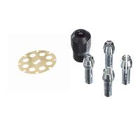 Dremel SC544 Disque de Découpe en Carbure SpeedClic - Disque à Tronçonner pour les Bois et le PVC, Diamètre 38mm & Kit d'Accessoires - 4 Pinces et Ecrou de Serrage pour Outil Multifonction Rotatif