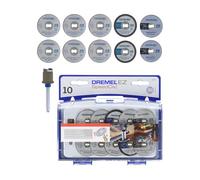 Dremel SC690 EZ SpeedClic Kit d'Accessoires - Coffret de Meules à Tronçonner pour Outil Mulltifonction Rotatif, 10 Disques á Tronçonner avec Mandrin pour Découper le Métal et le Plastique