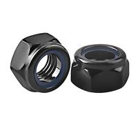 Drenky Écrou Autobloquant M8,25 Pièces Écrou de Blocage en Acier Inoxydable V2A A2 DIN 985 Ecrou Nylstop Hexagonal Noir pour Vis, Boulons et Tiges Filetées,Usage Interieur et Exterieur
