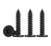 Drenky M5 Mince Vis Autotaraudeuses à Tête Plate M5x25mm Vis Torx à Bois Inox Noir 304 Vis Placo à TêTe, EntièRement Fileté, 50 Pièces