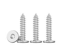 Drenky Mince Vis Autotaraudeuses à Tête Plate M4x25mm Vis Torx à Bois Inox 304 Vis Placo à TêTe, EntièRement Fileté, 50 Pièces