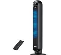 Dreo 20dB ventilateur colonne silencieux pour chambre, 7,6 m/s, oscillant à 90°, 92 cm, avec télécommande, ventilateurs tour équipés de 4 vitesses, 4 modes, et minuterie 8H, noir, Nomad One