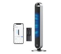 DREO 25dB Pilot Max Smart WiFi Ventilateur colonne avec Commande Vocale, Fonctionne avec Alexa, Contrôle APP, Ventilateur silencieux sans pale avec télécommande, Oscillant à 120°, 4 modes 12 vitesses