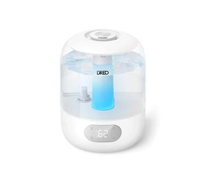 Dreo 3L Humidificateur Bébé Silencieux 26dB avec Capteur d’Humidité, Brume Fraîche Ultrasonique, Buse 360°, 30H Autonomie, Diffuseur d’Huiles Essentielles, Lumière d’Ambiance, pour Plantes, Blanc
