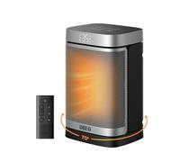 Dreo Chauffage d'appoint Atom One, Oscillant sur 70°, Électrique, Radiateur céramique PTC avec thermostat, Minuterie 1-12 h, Télécommande, Protection anti-surchauffe et anti-basculement, Mode ECO