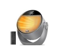 Dreo Chauffage Électrique Ventilateur Chambre, Chauffage Portable 3 Modes avec Thermostat et Télécommande, Inclinaison 60° Réglable, Minuterie 12H, 8 Protections, Silencieux pour Bureau et Pièce, Gris