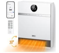 Dreo Chauffage mural intelligent ventilateur de sortie 30 1500 W thermostat reglable telecommande minuterie chauffage facile