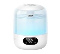 DREO Humidificateur Bébé Silencieux 3L, 26 dB, Blanc | Capteur d’humidité, brume fraîche ultrasonique, buse 360°, 30 h d’autonomie, diffuseur d’huiles essentielles, pour plantes