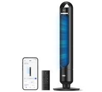 DREO ventilateur colonne intelligent pour chambre à coucher, ventilateur sur pied silencieux de 28 dB, portée d’air jusqu’à 8,8 m, 4 vitesses & 3 modes, minuterie 8H,Alexa & Google, oscillation à 90°