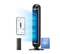 DREO Ventilateur colonne intelligent, ultra silencieux à 25 dB, refroidissement avec oscillation large à 90°, 8 vitesses de ventilation, 4 modes de fonctionnement, minuterie 8 h, contrôle via applicat
