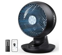 DREO ventilateur de table intelligent 3D pour chambre, flux d’air puissant 8,8 m/s, ultra silencieux 22 dB, oscillation 90°, contrôle app et vocal, 9 vitesses, minuterie 8/12 h pour maison et bureau.