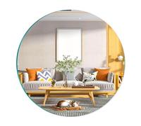 DRERIO 30cm Miroir Adhesif Mural Verre Rond - sans Cadre Petit Autocollant - Douche a Coller - Muraux Decoratif Collant pour Salle de Bain, Cuisine, WC