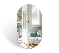 DRERIO Miroir Mural Ovale 50x30 cm Baroque Rétro - Adhesif en Verre Suspendu Arendal Traditionnel - Décoration Salle de Bain Chambre Salon Entrée Décoration