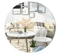 DRERIO Miroir Verre 50 cm - Miroir Rond a Coller Rond 50cm - Adhesif Mural, Grand Mural - Autocollant sans Cadre pour Décoratif Toilettes Chambre, Entrée, Couloir