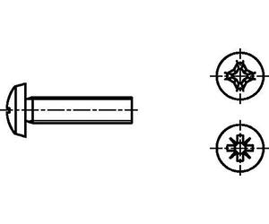 Dresselhaus lentille Vis 4,8 avec croix fente H, M 5 x 8 mm, galvanisé, 2000 Pièces
