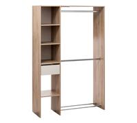Dressing penderie + étagères + tiroir Dika 5five - Naturel Naturel foncé G