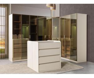 Dressing Armoire d'angle Modules avec îlot chambre à coucher moderne
