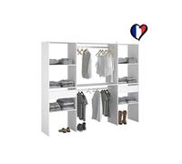 Dressing blanc avec 6 étagères, 2 penderies, 2 tiroirs ELYSEE