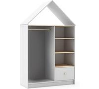 Dressing Cabane Enfant MDF et Pin Coloris Blanc et Naturel - KAINA - ALTOBUY Blanc G