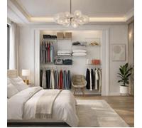 Dressing crémaillère Étagère mural industriel Modulables Blanc 47 pièces 2,38x1,22M