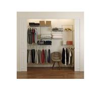 Dressing crémaillère - Etagère mural industriel - Modulables - Blanc - 47 pièces - 2,38x1,22M