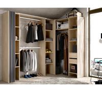 Dressing d'angle extensible DORIAN - L164/234 cm - Chêne et gris
