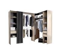 Vente-unique Dressing d'angle Extensible GONTRAN - L164/214 cm - Chêne et Anthracite