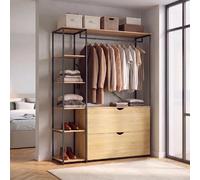 IDMarket Dressing penderie DETROIT L. 113 cm 2 tiroirs design industriel