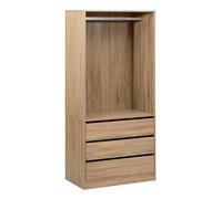 Dressing ""Dolo"" 3 tiroirs avec penderie effet bois - 5 five simply smart