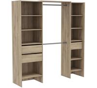 Dressing double extensible - L192 x P50 x H205 cm - Décor Chêne Kronberg - MIAMI - DEMEYERE