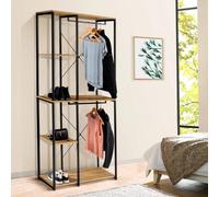 IDMARKET Dressing double penderie étagères L. 90 cm DETROIT design industriel