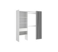 Dressing extensible LAURENT - L.110/160 cm - Coloris : Blanc et gris