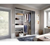 Dressing extensible LAURENT - L.110/160 cm - Coloris : Blanc et gris