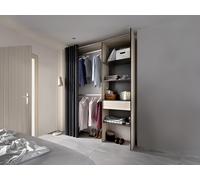 Dressing extensible LAURENT - L.110/160 cm - Coloris : Chêne et Anthracite