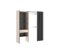 Dressing extensible LAURENT - L.110/160 cm - Coloris : Chêne et Anthracite