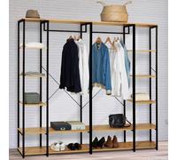 IDMarket - Dressing modulable double penderie étagère L. 180 cm DETROIT design industriel