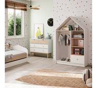 CALICOSY - Dressing ouvert 3 niches, 1 tiroir et 1 penderie H180 cm LEONIE
