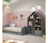 CALICOSY - Dressing ouvert 3 niches, 1 tiroir et 1 penderie H180 cm LEONIE