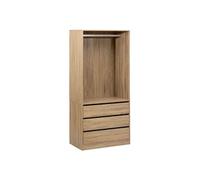 Dressing ""Dolo"" 3 tiroirs avec penderie effet bois - 5 five simply smart