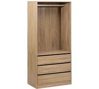 Dressing ""Dolo"" 3 tiroirs avec penderie effet bois - 5 five simply smart