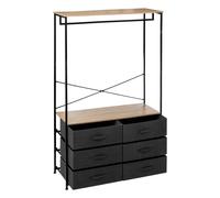 Dressing Penderie 6 Tiroirs "Tissa" 167cm Gris Foncé