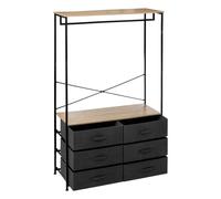 5five Dressing penderie Tissa - 6 tiroirs, 167 cm, gris foncé