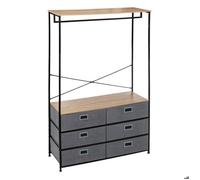 5five Dressing penderie Tissa - 6 tiroirs, 167 cm, gris foncé