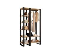 Dressing penderie étagère onyx bois et noir