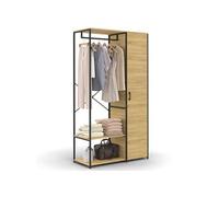 Dressing penderie étagères avec porte L. 90 cm DETROIT design industriel