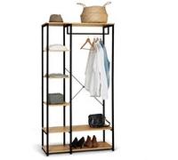 IDMarket Dressing Detroit - Design industriel - Penderie avec étagères L. 90 cm