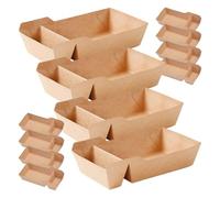 DRESSOOS 40 Pièces Boîte à Goûter en Papier Kraft Khaki 440ml Design Pliable et Ouvert pour Collations Frites et Bonbons Lors de Fêtes et Célébrations